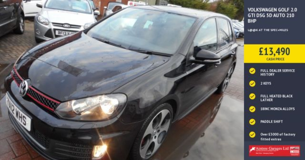 2012 VOLKSWAGEN GOLF 2.0 GTI DSG 5d AUTO 210 BHP L@@K AT THE SPEC+MILES | 39,500 